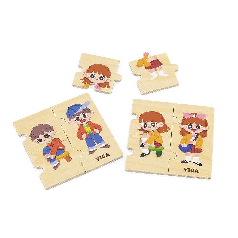 Дървен пъзел- Уча се да се обличам — снимка