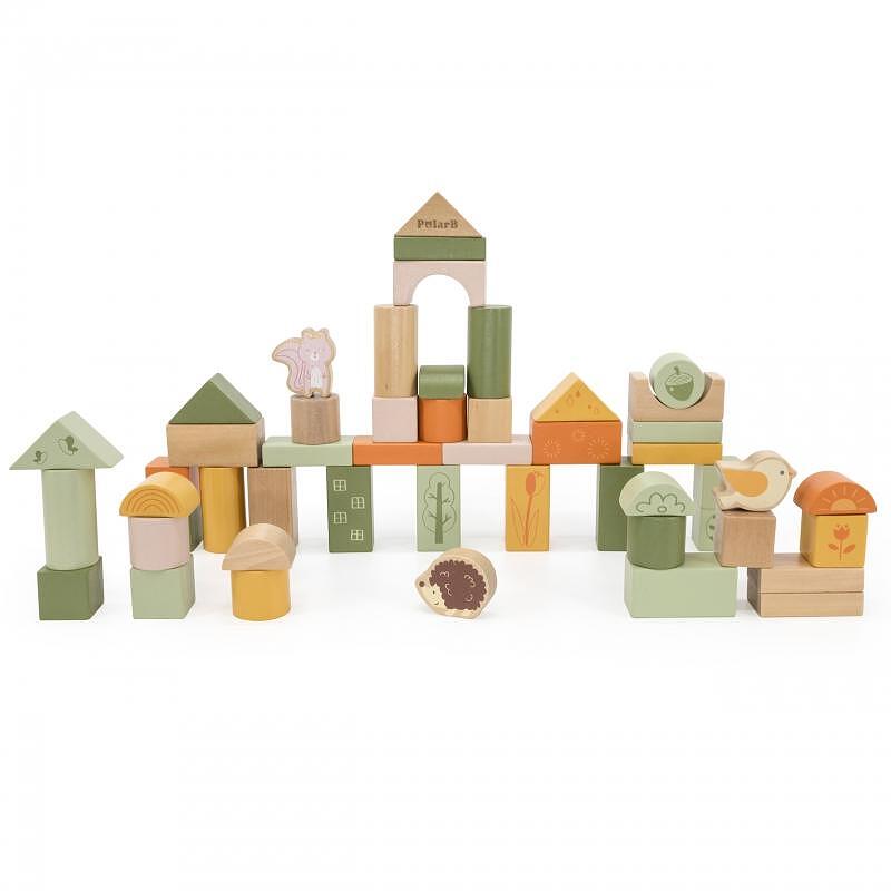 Polar B Дървени строителни блокчета 50 броя - Гора — снимка