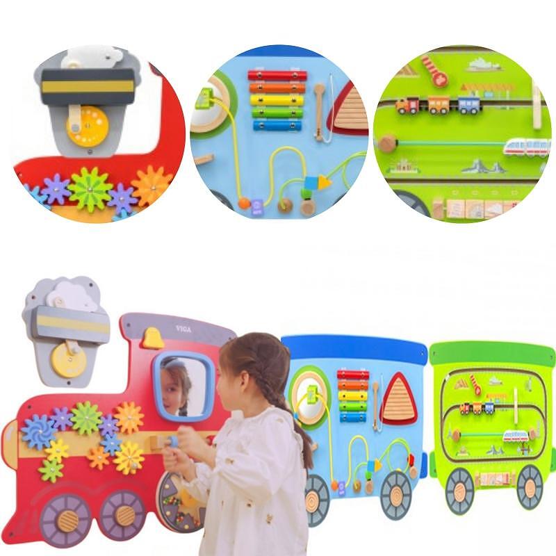 Дървена дъска за сензорна игра - Влак от Viga Toys — продуктова снимка