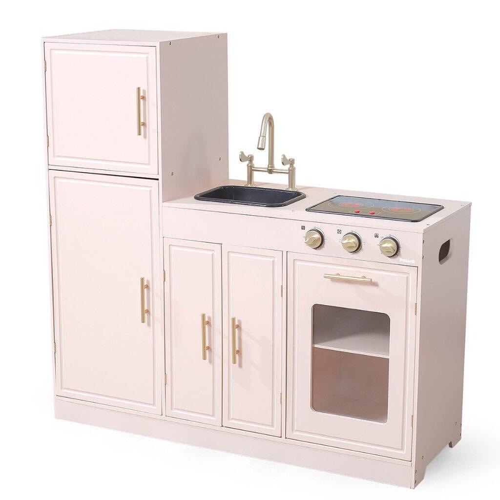 Детска дървена розова кухня със звук и светлени — продуктова снимка