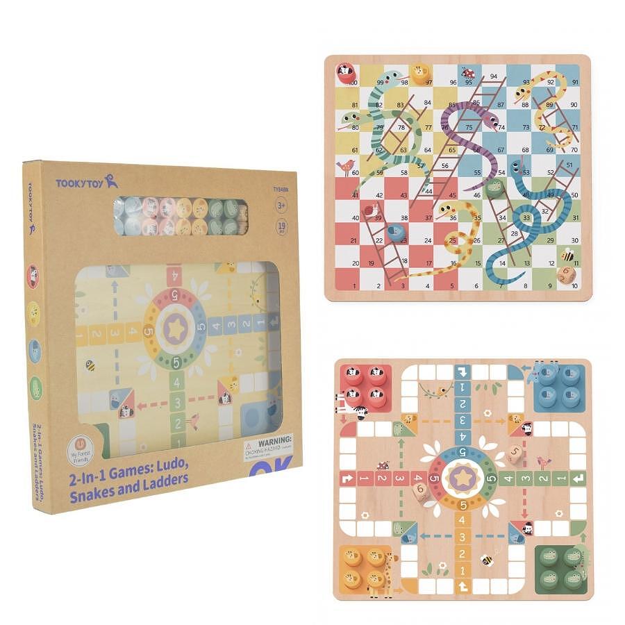 Две състезателни игри - Змии и стълби и Не се сърди човече — продуктова снимка