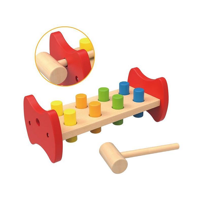 Детска дървена играчка с чукче Tooky toy — снимка