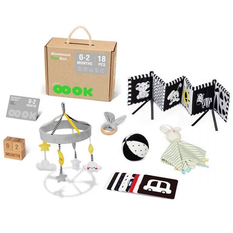 Първи Монтесори комплект с играчки 7 в 1 за деца 0-2 месеца — снимка