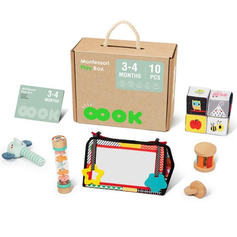 Монтесори кутия с играчки за деца 3-4 месеца — снимка