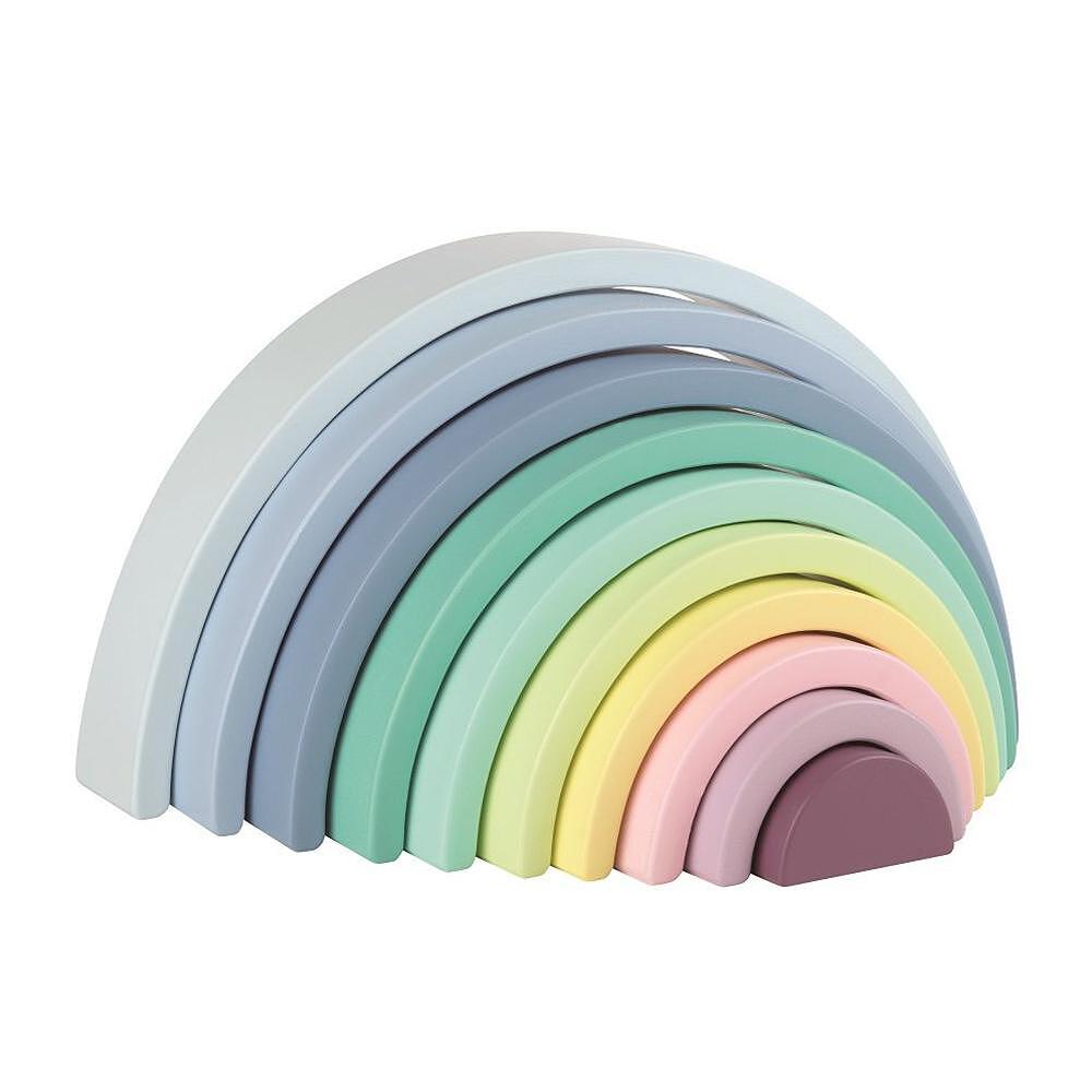 Lelin дървена дъга в пастелни цветове Монтесори — снимка