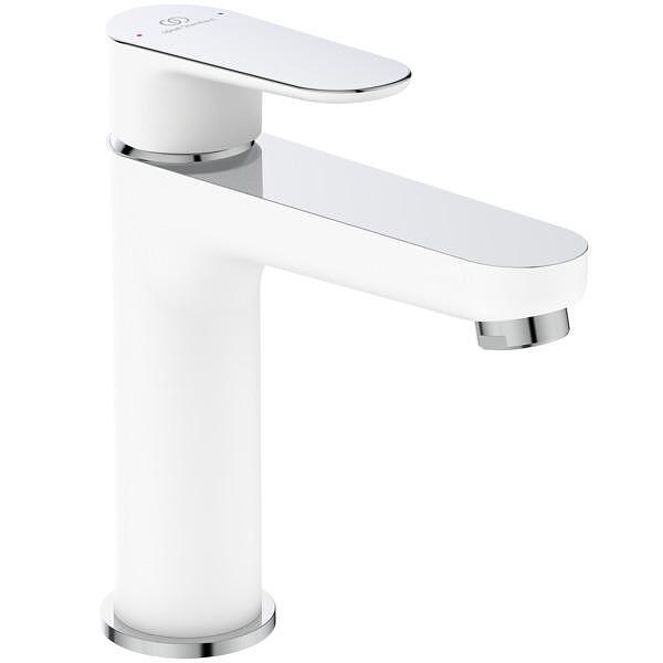 Смесител за умивалник TYRIA бял мат/хром, с изпразнител, Ideal Standard, цена 127 лв, стилен и надежден  

3