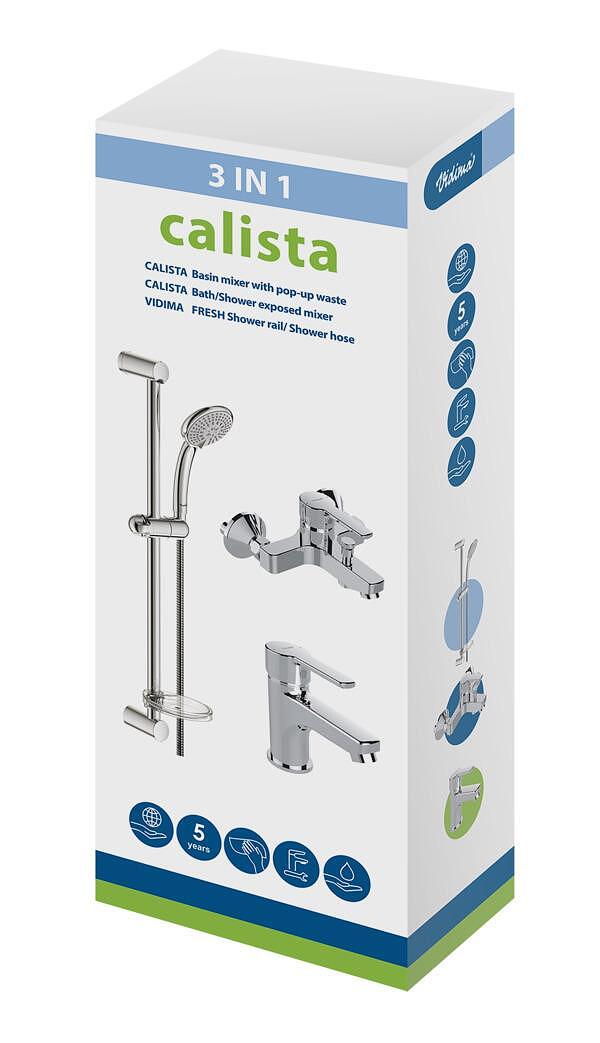 Три в едно комплект смесители за баня Vidima Calista

18