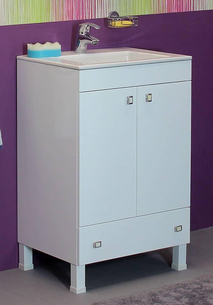 Долен шкаф за баня Атина 55 см, модел на Banya M, с крака, модерна баня, онлайн поръчка  

4