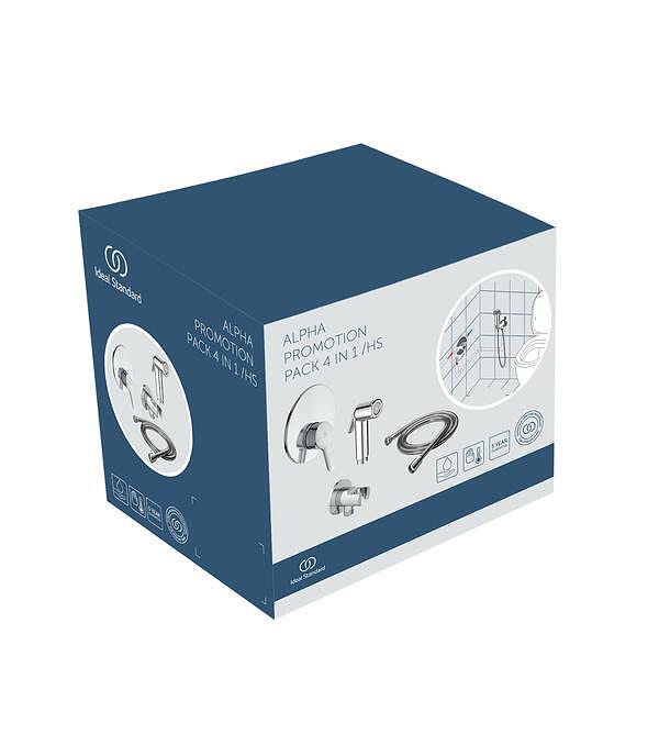 Душ комплект IdealStandard ALPHA с вграден смесител и хигиенен душ, елегантен дизайн  

10.