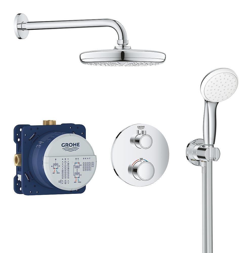 Душ комплект Grohe Grohtherm Tempesta 210 със стилен дизайн, за баня, висококачествен монтаж  

4