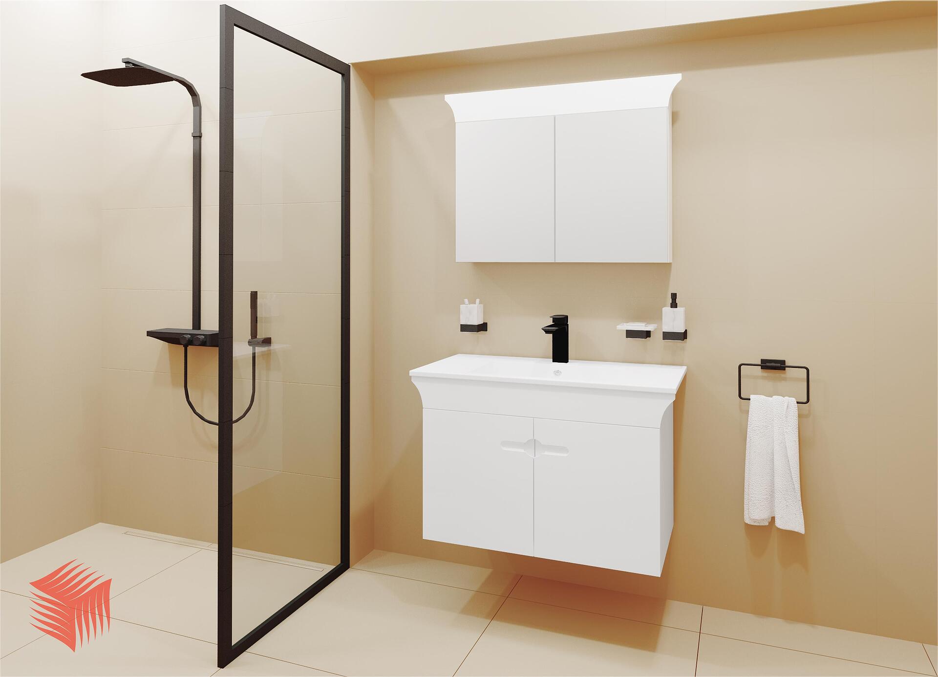 PVC мебели за баня Линеа, 80 см, стилна баня, практична мебел, онлайн  

16