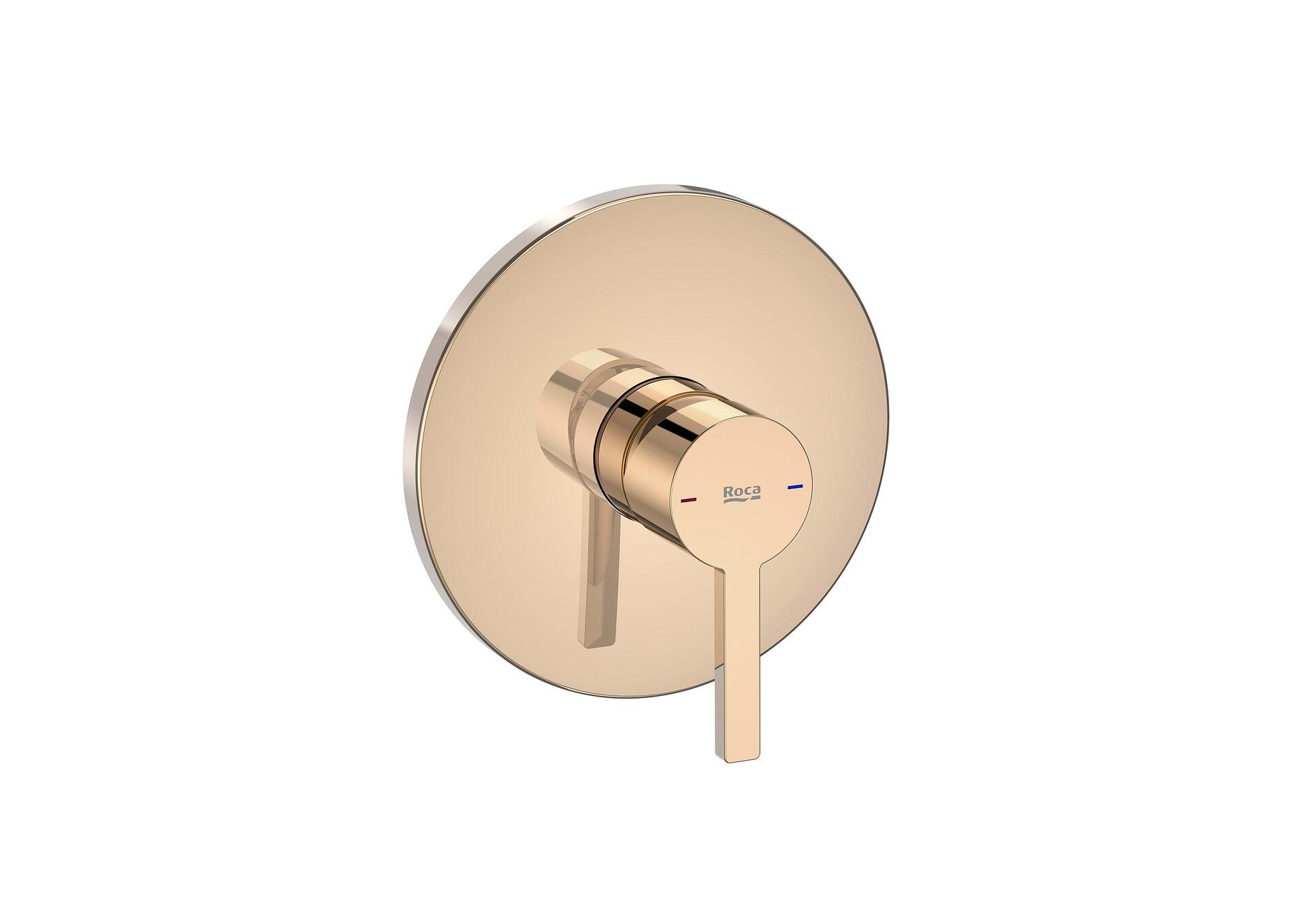 Вграден смесител за душ Naia Everlux в цвят розово злато, модел на Roca, за модерна баня  

2