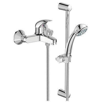 Стенен смесител за вана и душ Orion с душ комплект 600 мм, Vidima, за модерна баня, цена 89 лв  

3