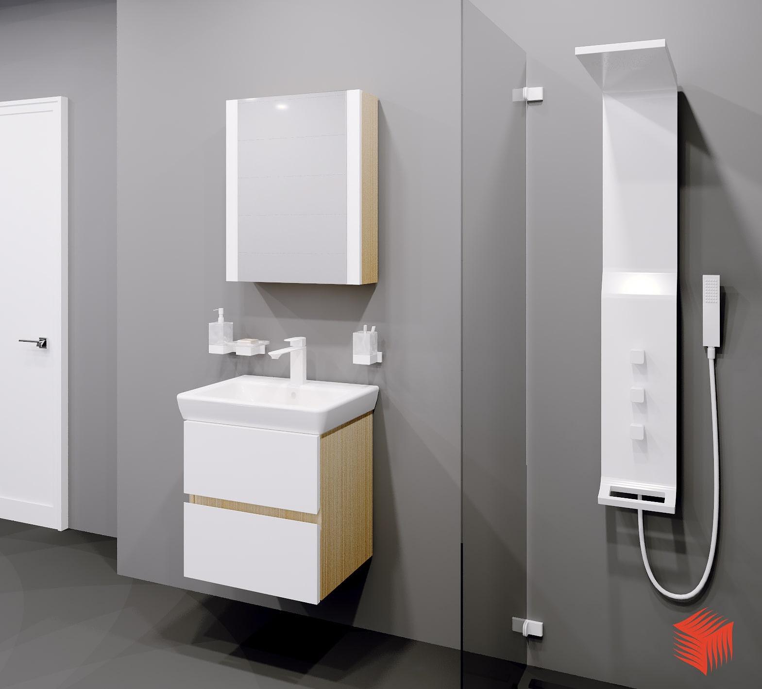 Комплект мебели за баня PVC Теди, 55 см, баня, мебели за баня  

18