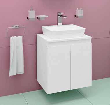 Долен шкаф за баня Висота, конзолен, с мивка над плот, 50 см, мебели за баня  

4