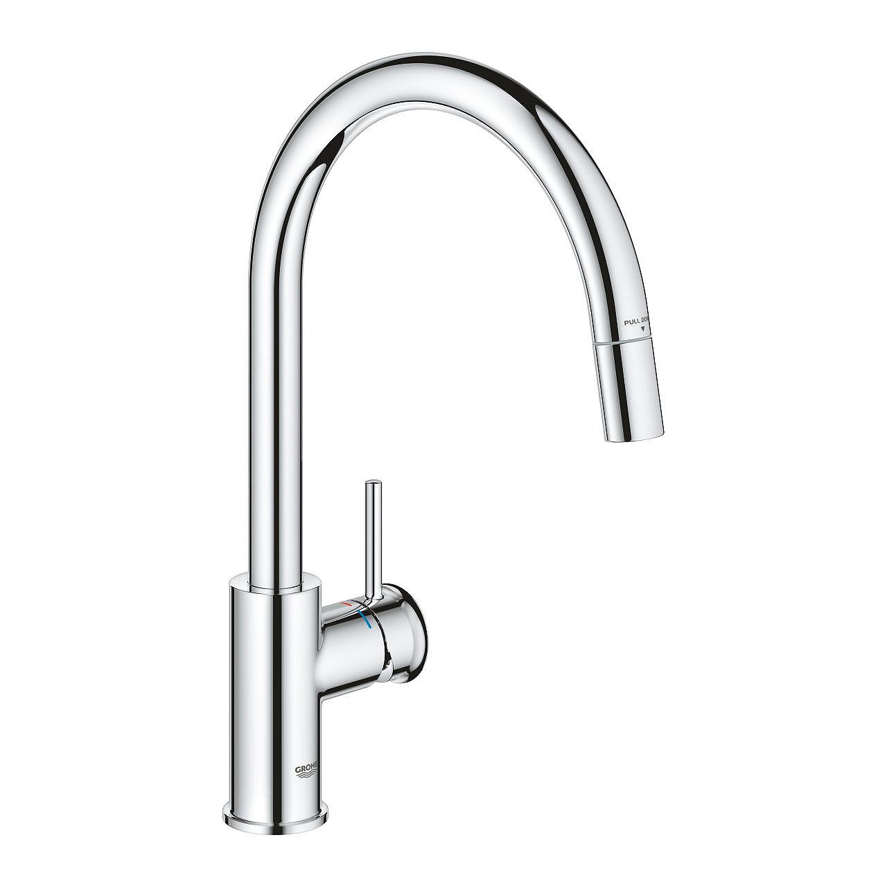 Кухненски смесител Grohe, висок измиващ се, аератор  

13