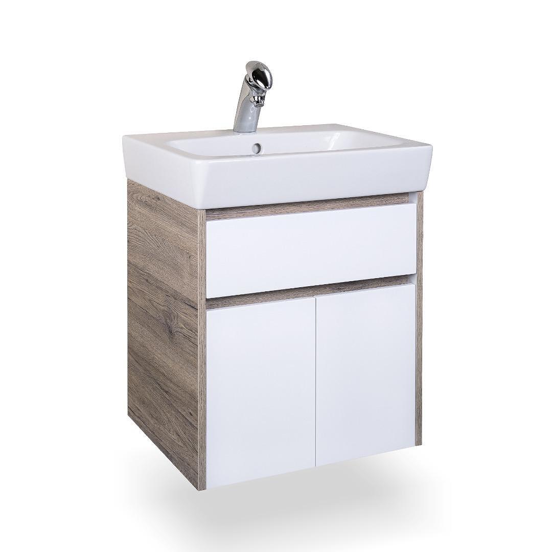 Долен шкаф за баня Луизиана, дървесен/бял, модерна визия

14.