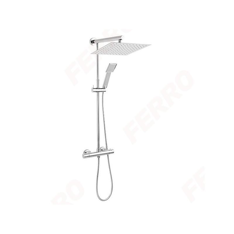 Душ система Ferro Trevi Square с термостатен смесител, аксесоари, цена 247.98 лв  

20