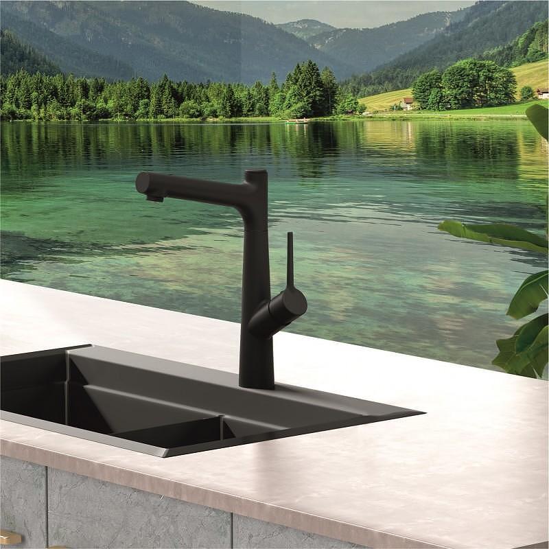 Кухненски смесител Inter Ceramic Kitchen Line в черен мат, за мивки, цена 127.31 лв  

11