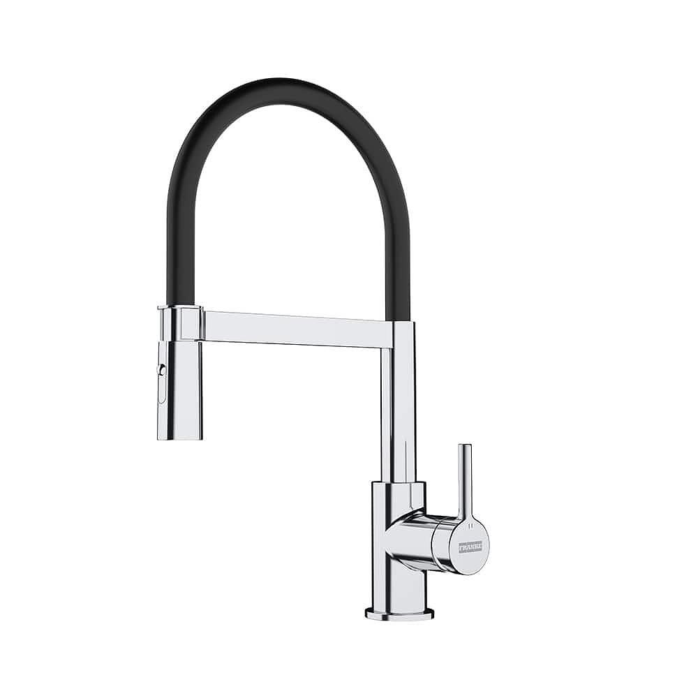 Полупрофесионален кухненски смесител Franke с черен шлаух и ръчен душ, снимка за SEO

9.