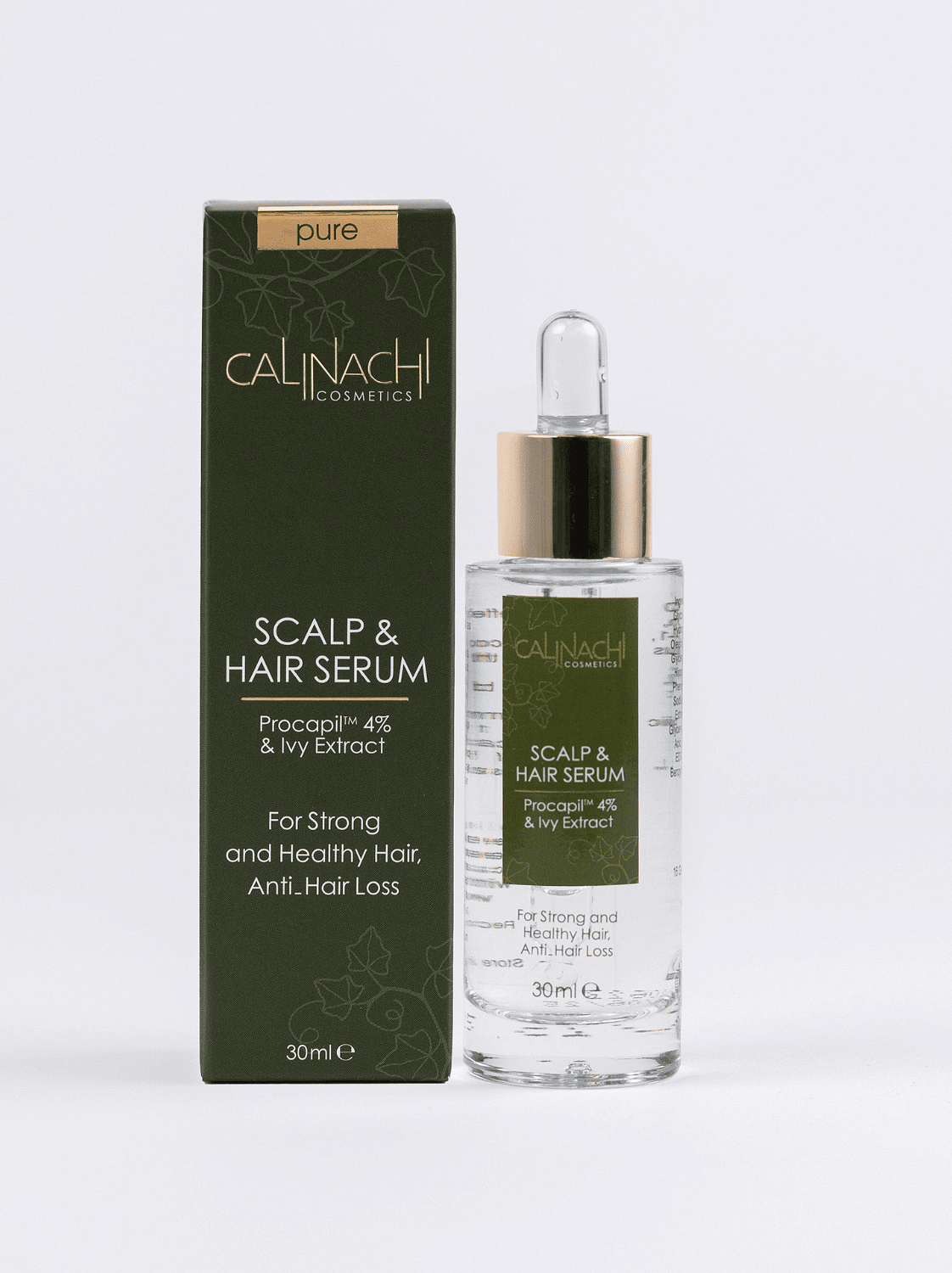 Снимка на Възстановяващ серум за скалп и коса с Procapil 4% и Бръшлян Calinachi, 30мл, Calinachi Cosmetics, цена 45.30 лв