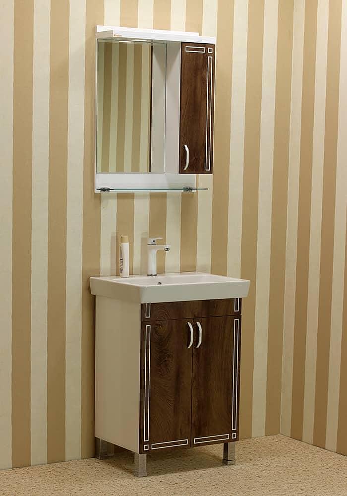 Комплект PVC мебели за баня "ONA", бял и коняк, с фрезовани елементи

19.