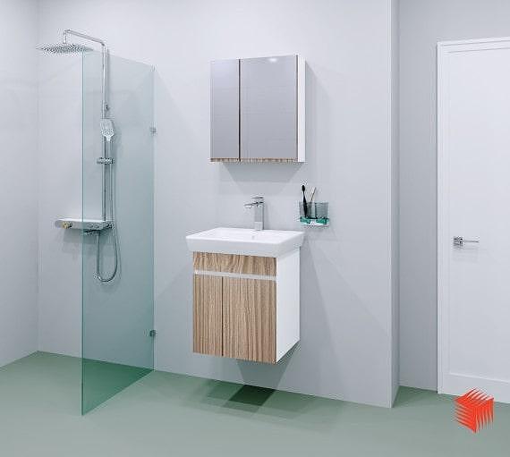 Мебели за баня Мина 55 см, цвят дървесен, комплект за баня, от Visota  

4