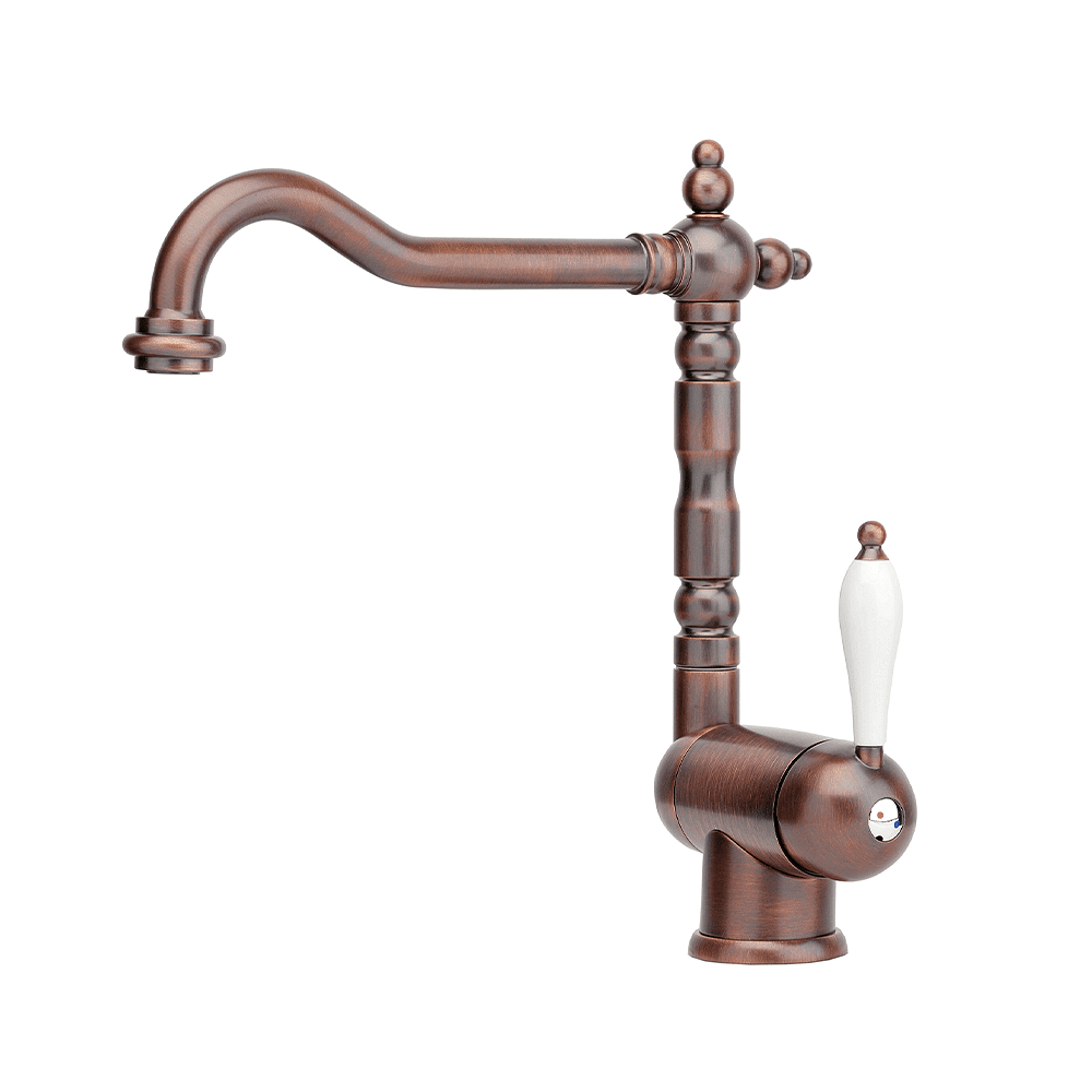 Ретро кухненски смесител Old England в мед и бяло, Franke, кухня  

12