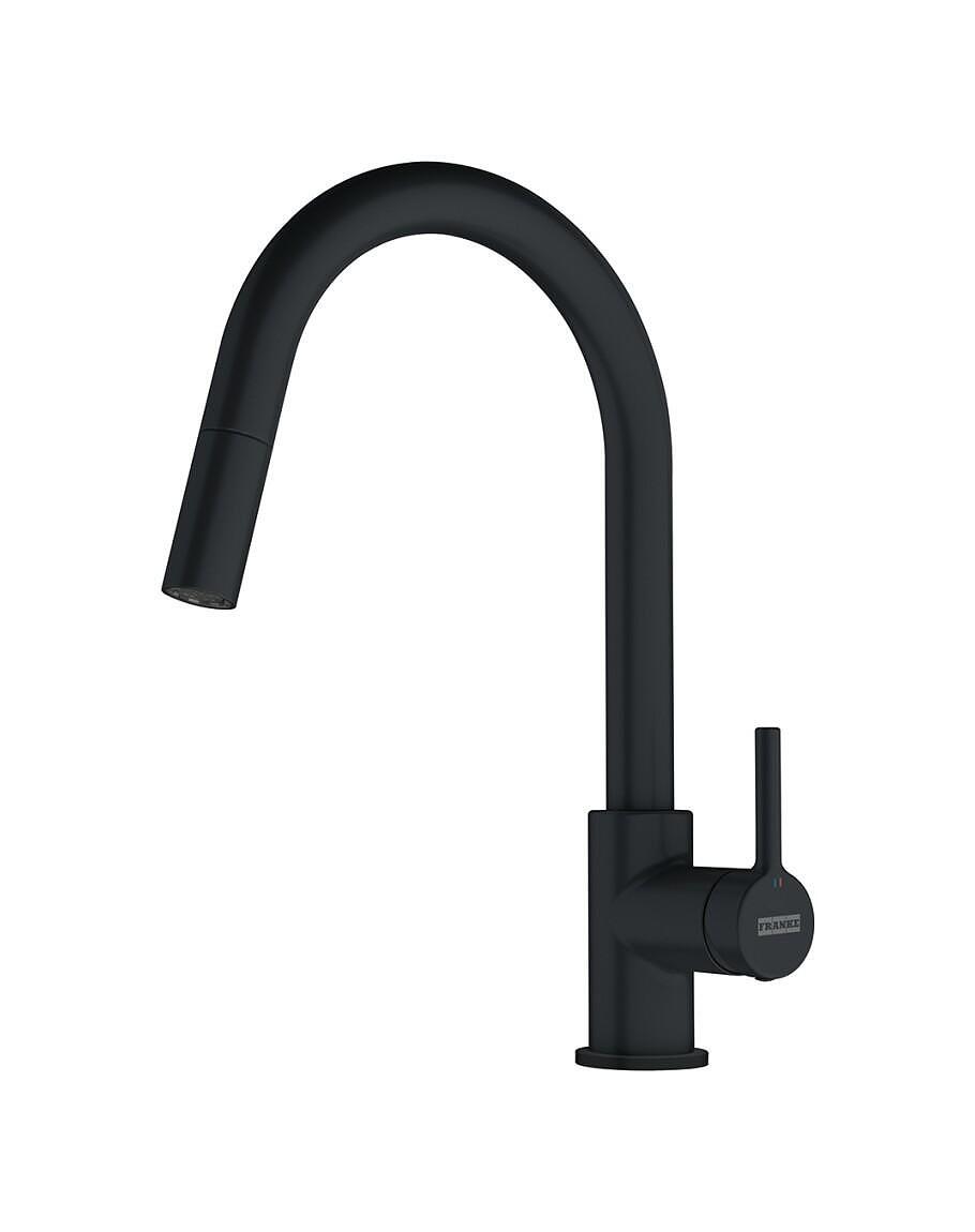 Кухненски смесител Lina с изтеглящ се душ, черен мат, Franke, кухня  

10