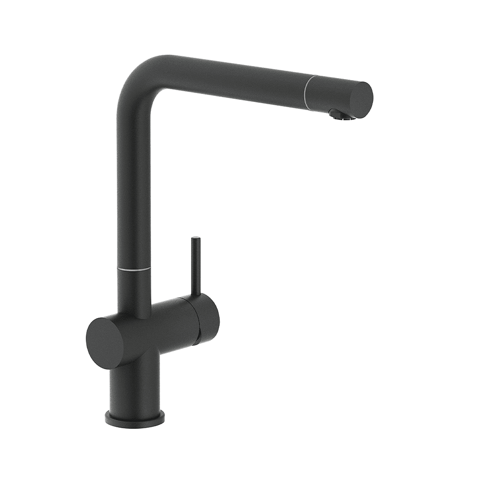 Черен мат кухненски смесител Active P с L-чучур, Franke, кухня  

9