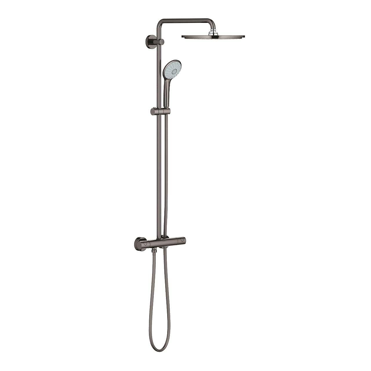 Душ система Grohe Euphoria, термостат, hard graphite, стил и комфорт
