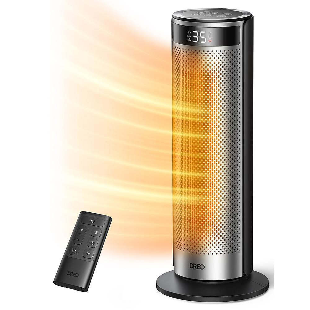 Вентилаторна печка DREO Solaris 628, 2000W, До 25 м2, 5 режима, 5-35C, HeatShield360, Таймер, Черен/Сив — снимка на продукта от DREO