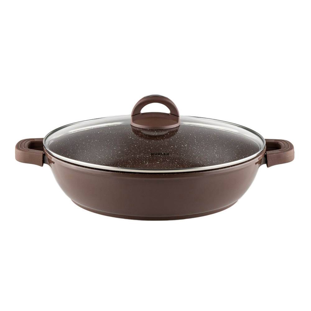 Тенджера плитка Muhler Mia MR-3275M 32x7.5cm, 4.3L, шоколад, лят алуминий — снимка