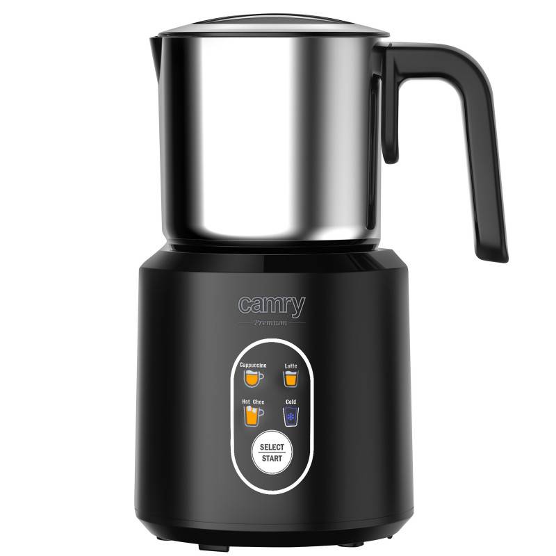 Уред за разпенване на мляко Camry CR 4498, 1000W, Осветени бутони, Черен/инокс — снимка