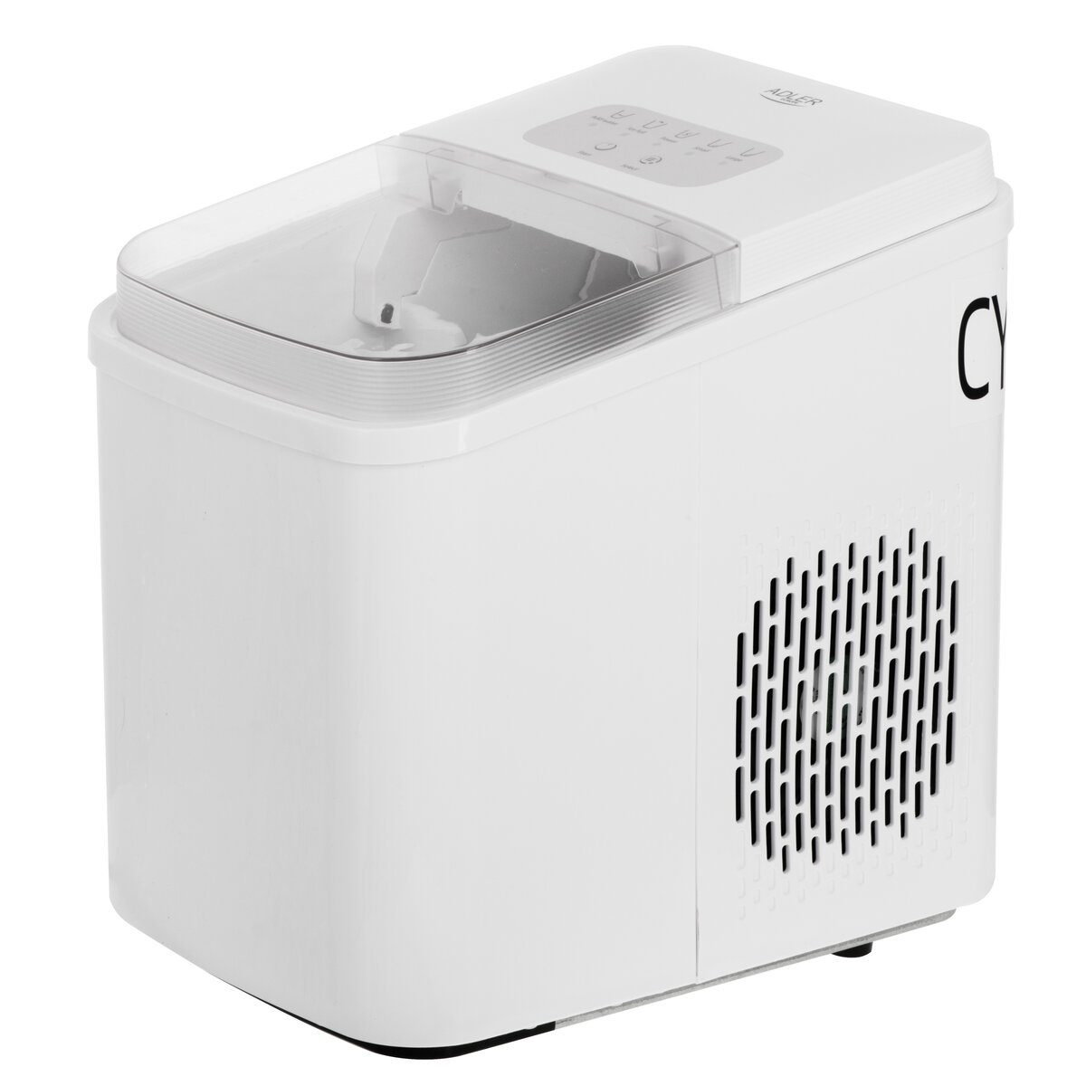 Ледогенератор Adler AD-8800, 105W, 12 кг/24 ч, 1.4 L резервоар, Тъч панел, R600a агент, 2 размера ледчета, Бял — снимка