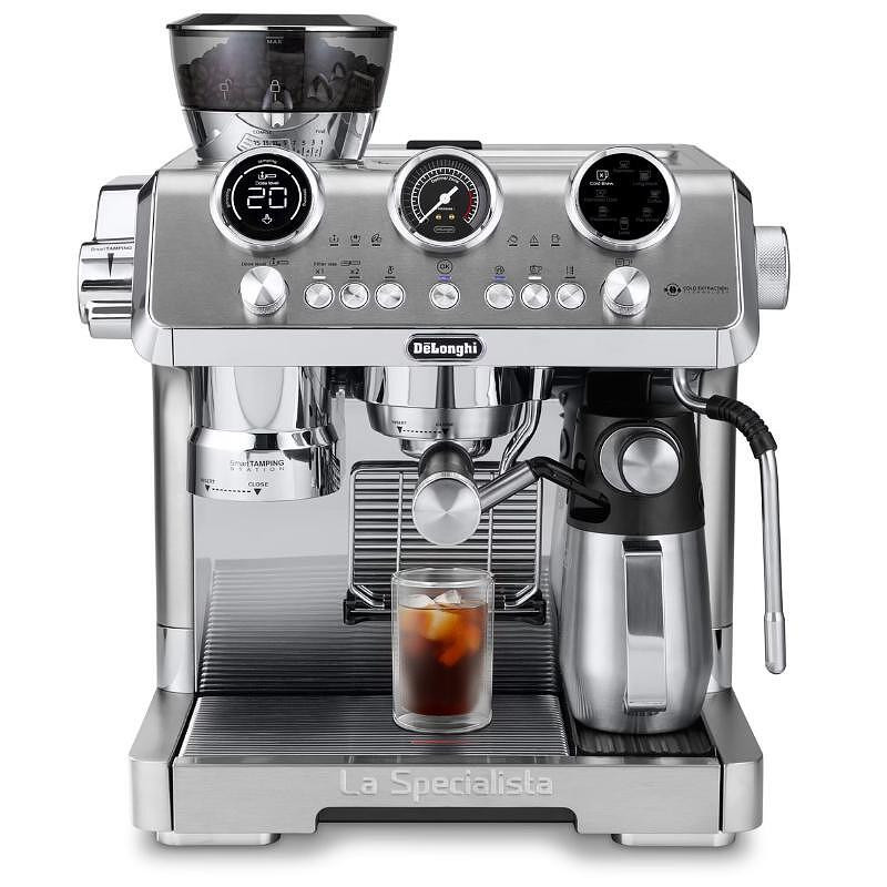 Снимка на Еспресо машина DeLonghi EC9885.M La Specialista Maestro, 1450W, 19 bar, 2.5 л, 5 темп, 15 нива на смилане, Thermoblock, My LatteArt, LatteCrema, Сребрист, DeLonghi, цена 1,041.66 лв