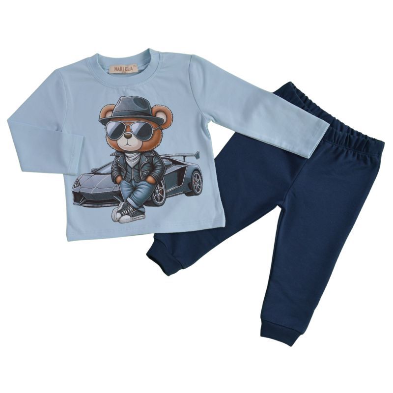 Снимка на Памучен детски комплект Fashion Bear Boy в синьо , MARIELA, цена 19.50 лв