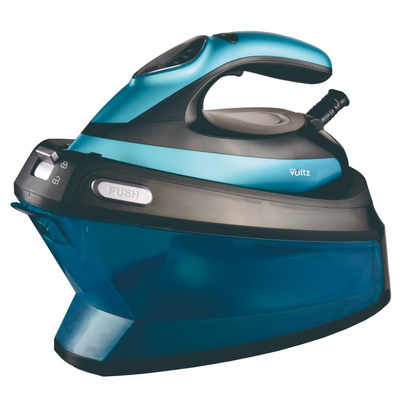 Парогенератор Oliver Voltz OV51052A, 3200W, 5.5 bar, 1.5 л, 3 степени, Керамична плоча, LED дисплей, Син от Potrebno — продуктова снимка