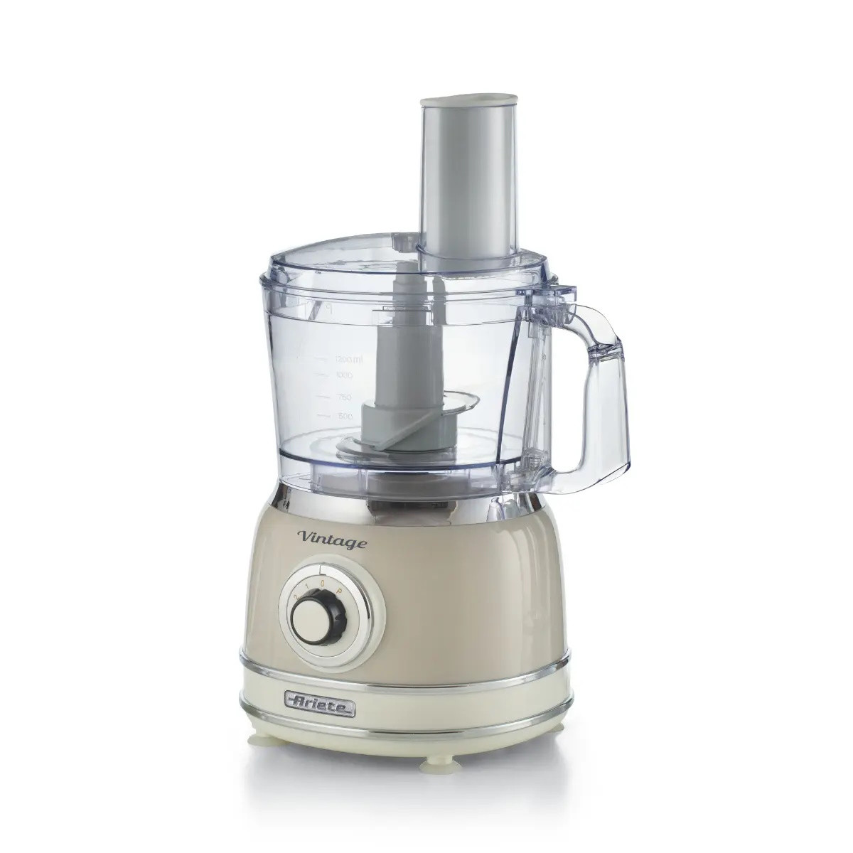 Кухненски робот Ariete Vintage 1781/03, 1000W, 2.1 литра, 2 скорости, Пулс функция, Неплъзгащи се крачета, Бежов от Ariete — продуктова снимка