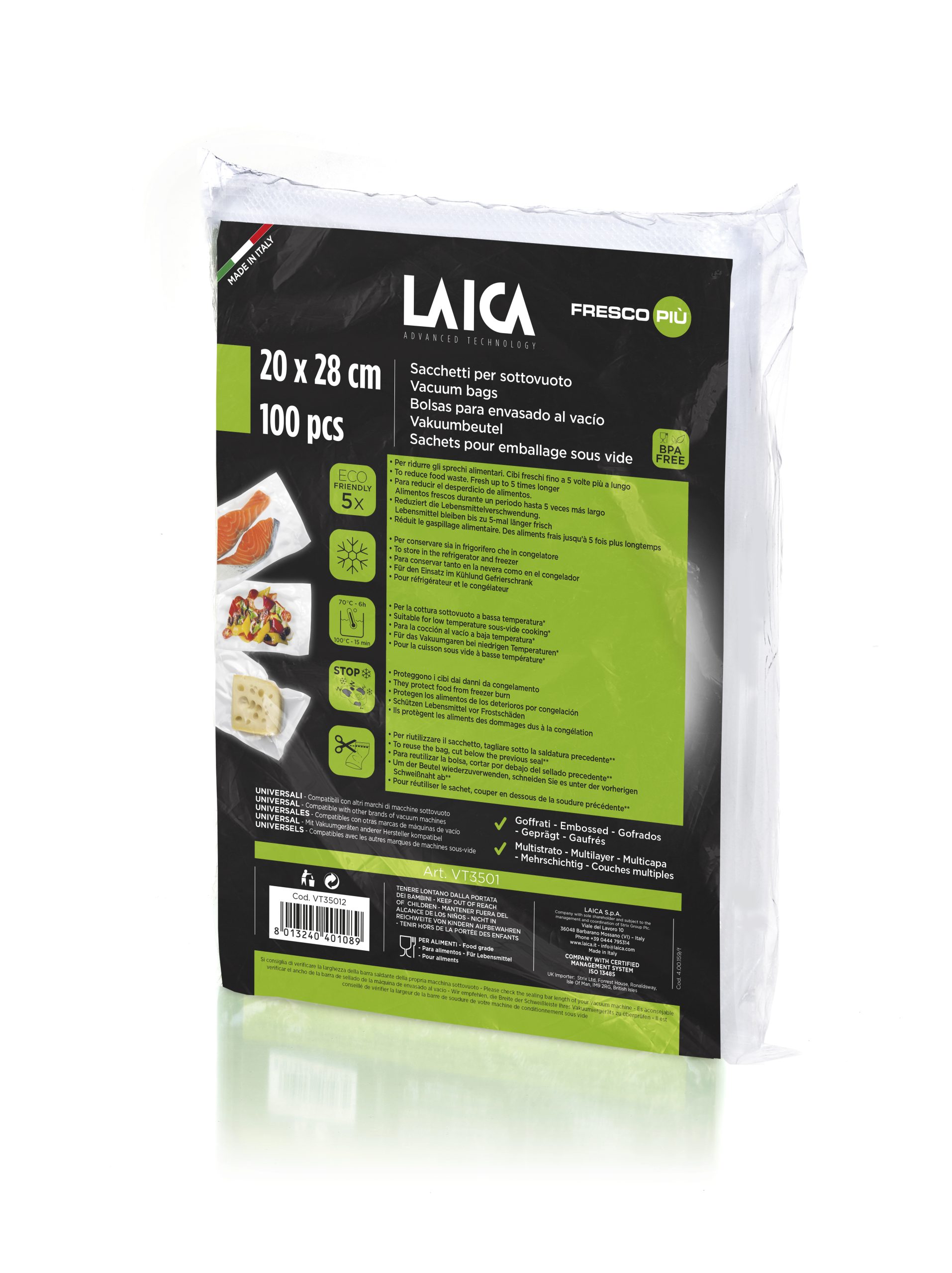 Пликове за вакуумиране Laica 20x28 см, 100 броя — снимка