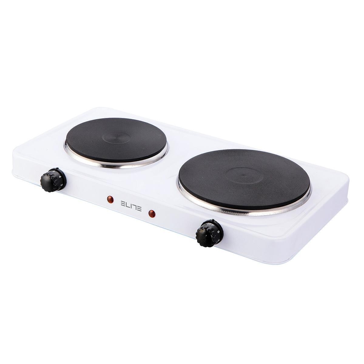 Електрически двоен котлон Elite EHP-0283W, 2500W, 150мм + 180мм, Термостат, Бял от Potrebno — продуктова снимка