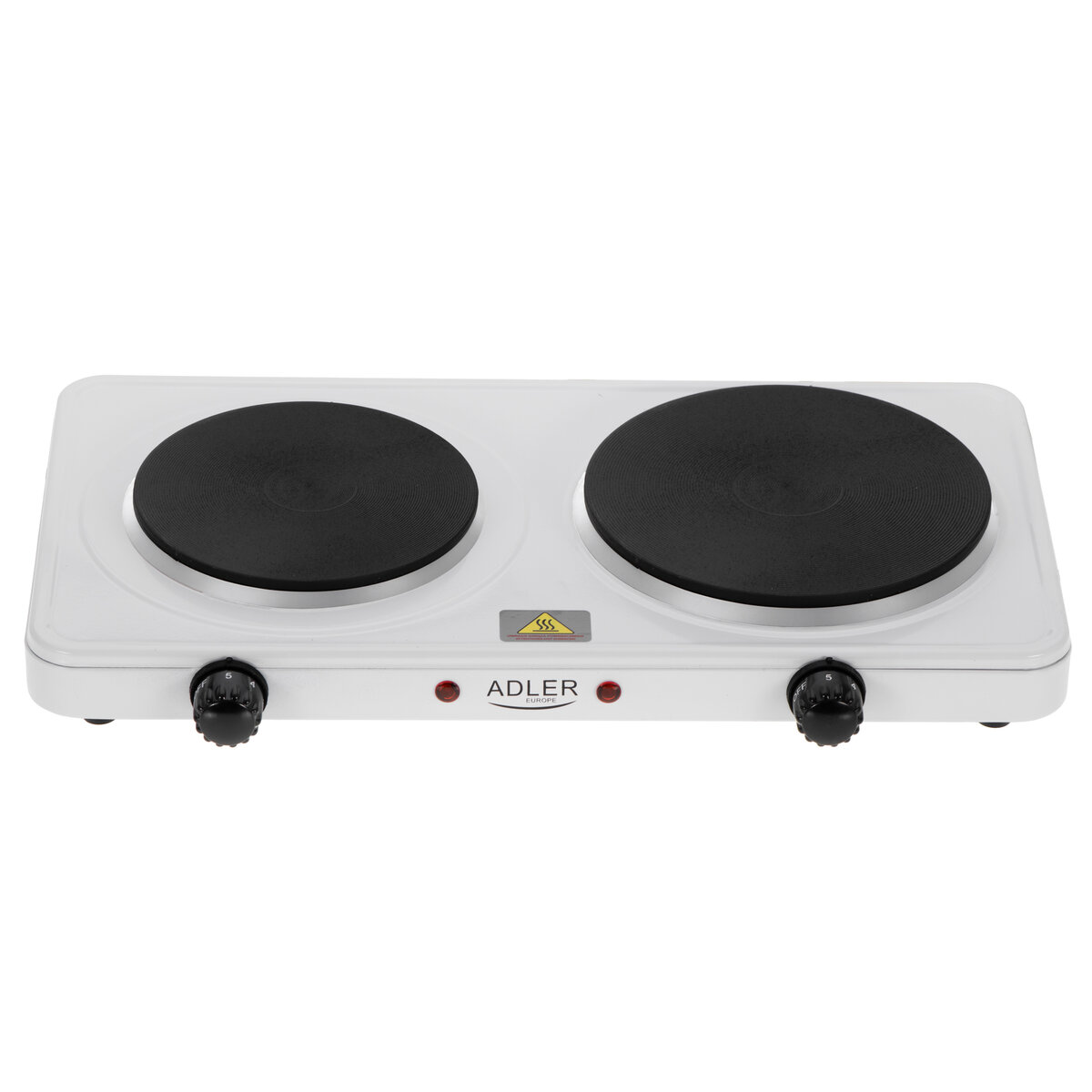Двоен електрически котлон Adler AD-6520, 2500W, 5 степени, Стоманен корпус, Бял — снимка на продукта от Technomanibg