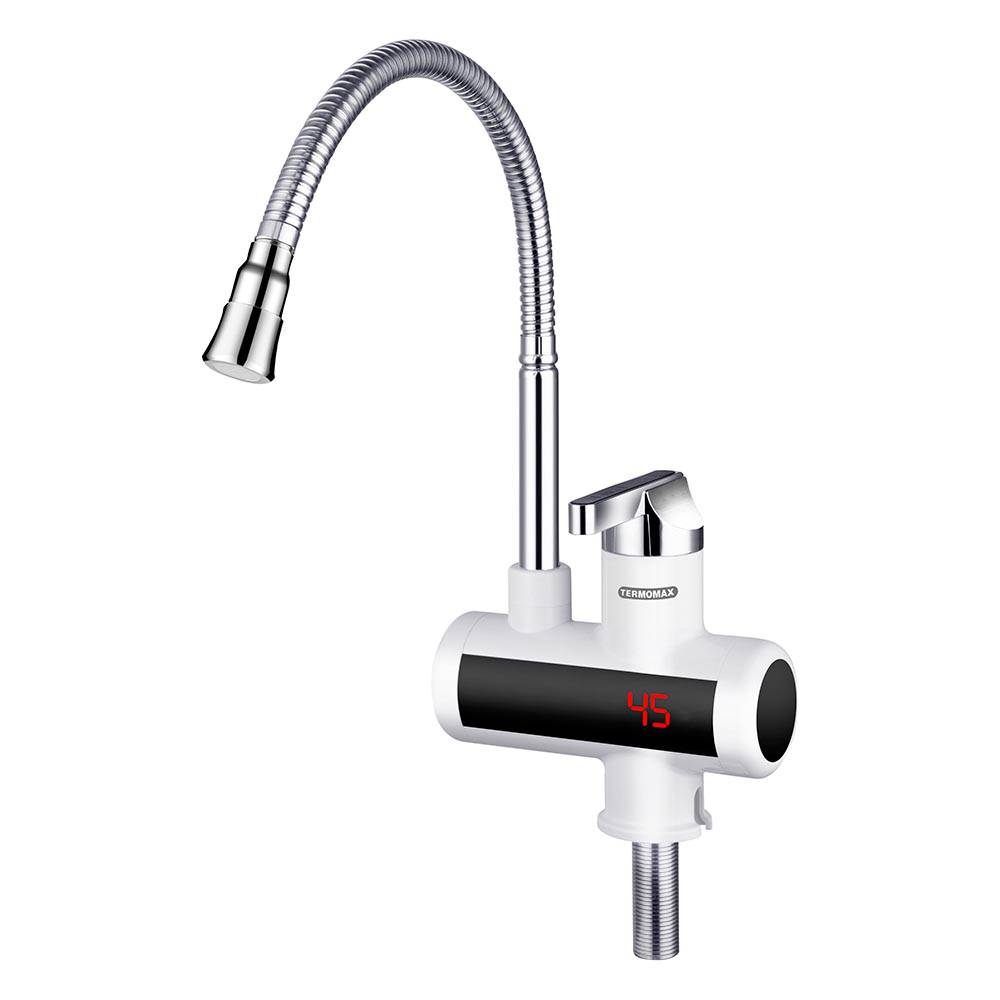 Водонагревател Termomax TX42TFD, 3600W, 30-60°C, IPX4 защита, Гъвкав чучур, LED дисплей, Бял — снимка