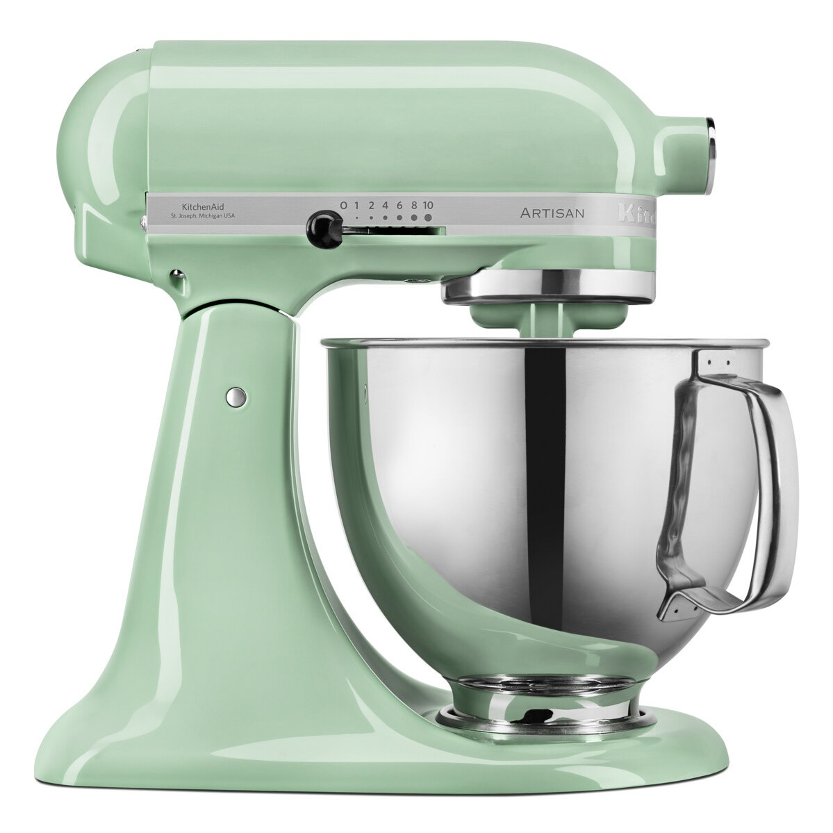 Планетарен миксер KitchenAid Artisan Elegance 5KSM125EPT, 300W, 4.8 л, Direct drive, 10 скорости, Зелен от KitchenAid — продуктова снимка