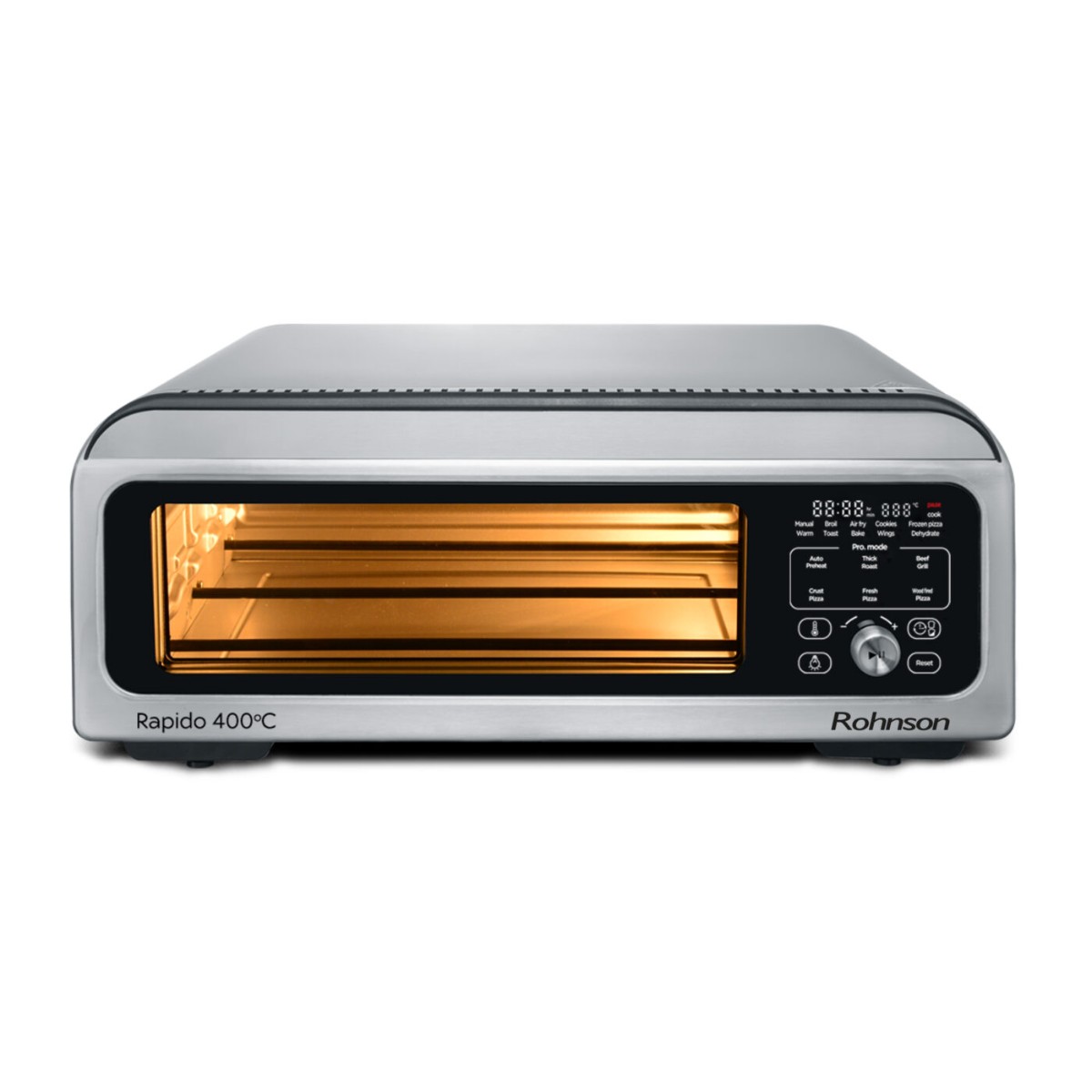 Електрическа фурна за пица Rohnson R-2880, 2000W, 18 Л, 360° система на печене, 40-400°С, Сребриста — снимка на продукта от Potrebno