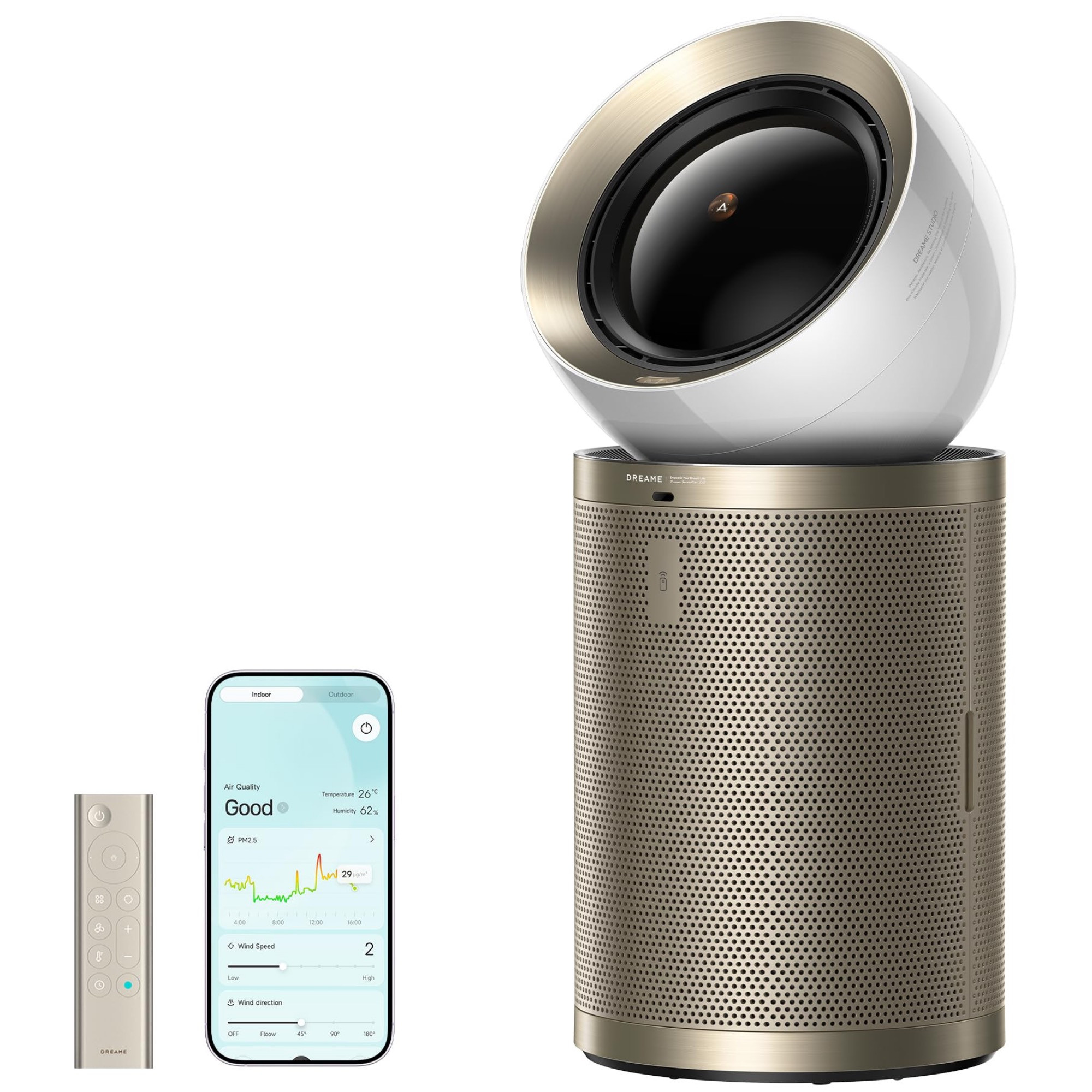 Бял пречиствател за въздух Dreame AirPursue с UVC и плазмена стерилизация, LCD дисплей  

10.