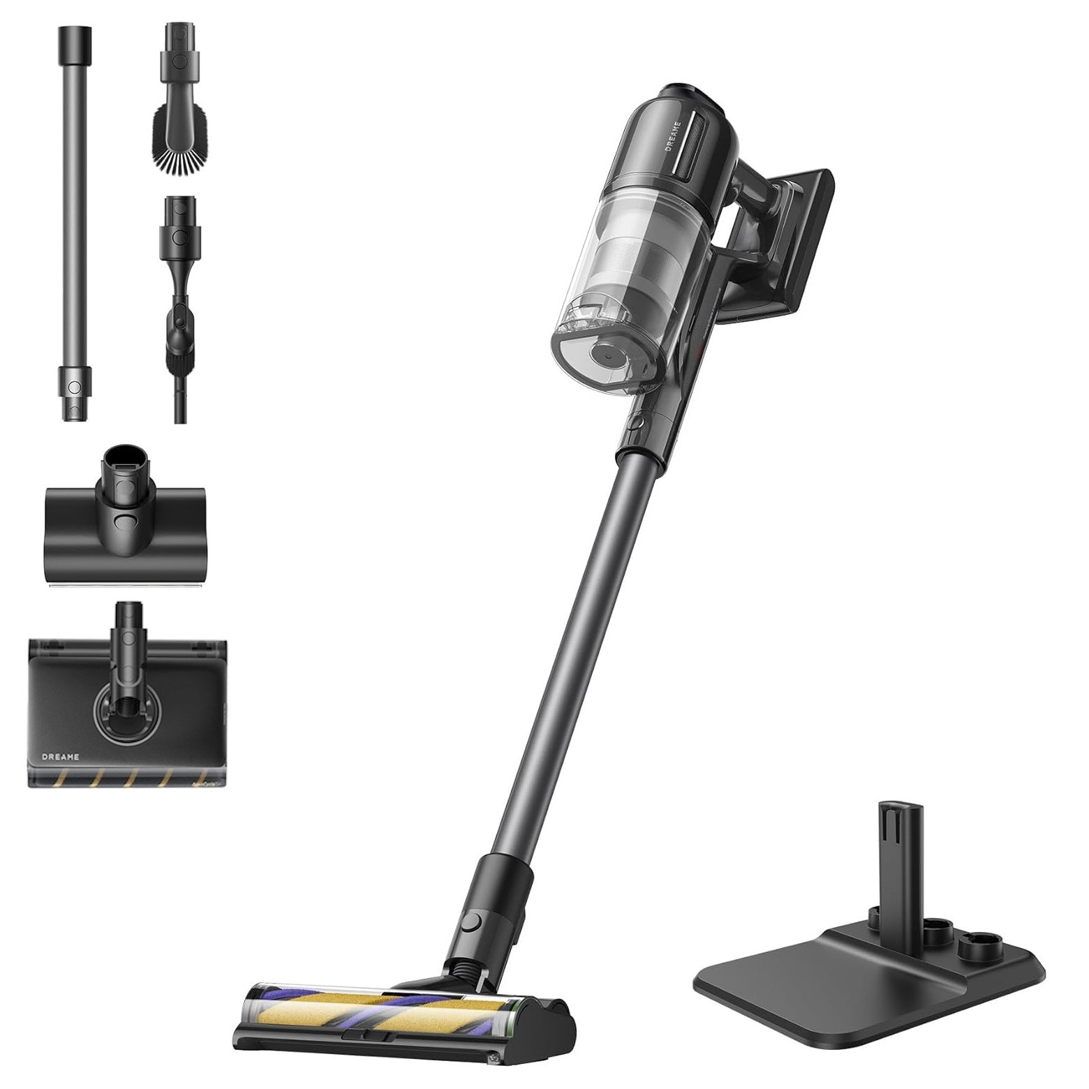 Вертикална прахосмукачка Dreame R20 Ultra AquaCycle VRV57F-AC, 200AW, 5 степени, 0.35/0.4/0.6 л, 90 мин, HEPA, LCD дисплей, Безчетков мотор, Черен от Dreame — продуктова снимка