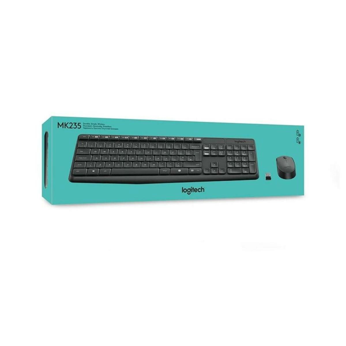 Logitech безжична клавиатура и мишка, черен цвят, испанска QWERTY

5