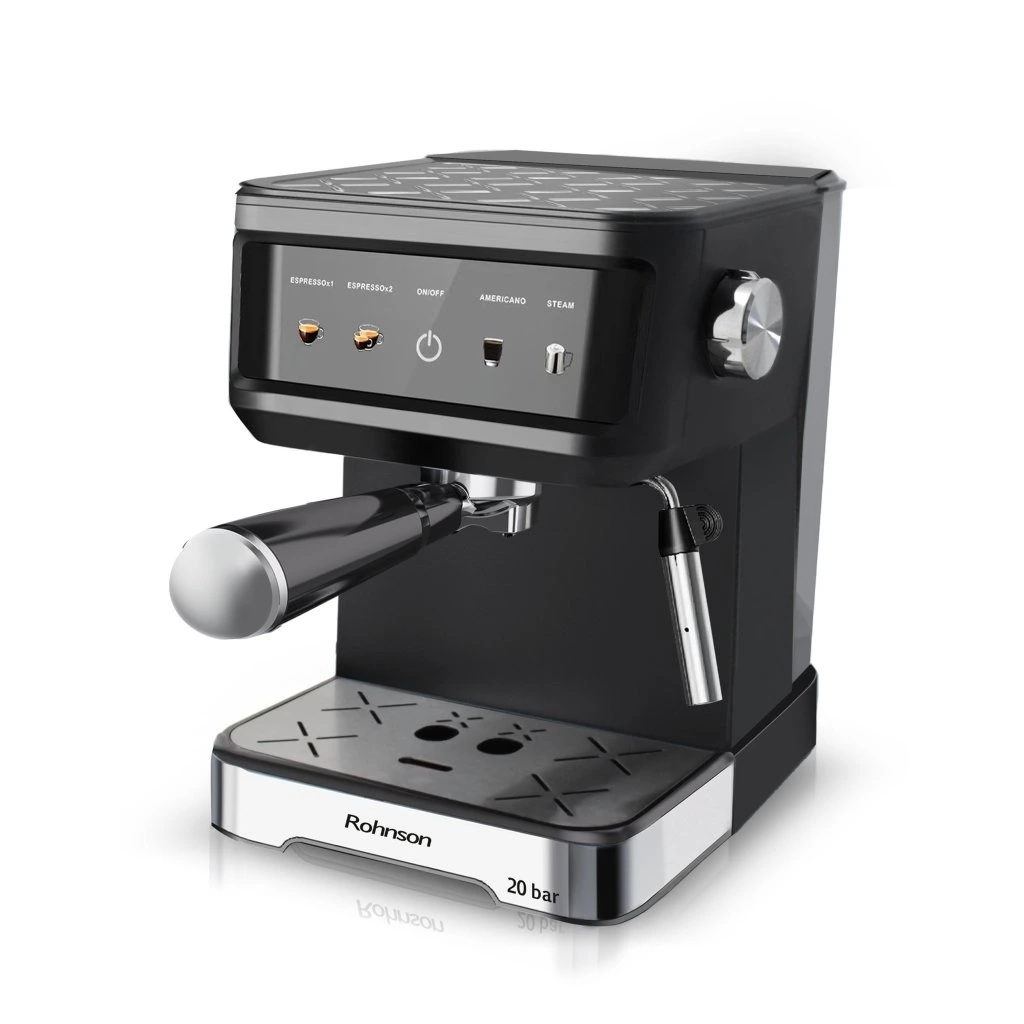 Снимка на Еспресо машина Rohnson R-98035, 850W, 20bar, LED екран, 1.5L резервоар, Дюза за капучино, Черен, Potrebno, цена 58.25 лв