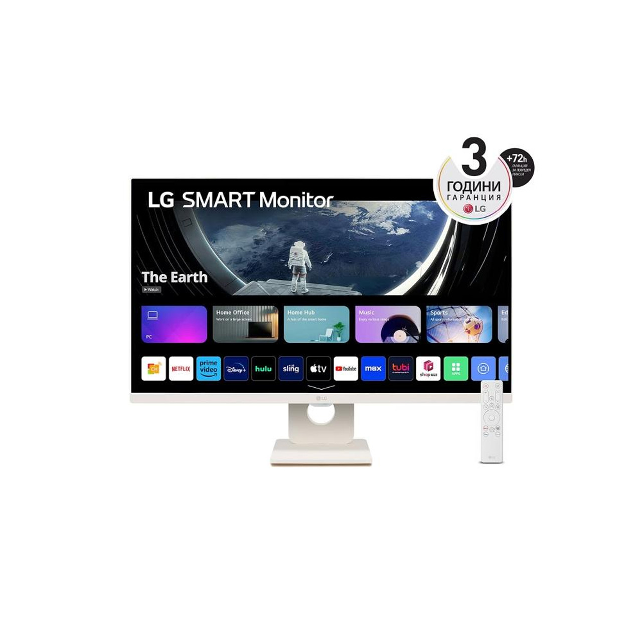 LG 27SR50F-W, 27" IPS Smart webOS23, Anti-Glare, 5ms, 1000:1, 250cd/m, FHD 1920x1080, HDR 10, HDMI, USB, Wi-Fi B/in, Reader Mode, Speakers 5W x 2, Tilt, Black — снимка на продукта от LG